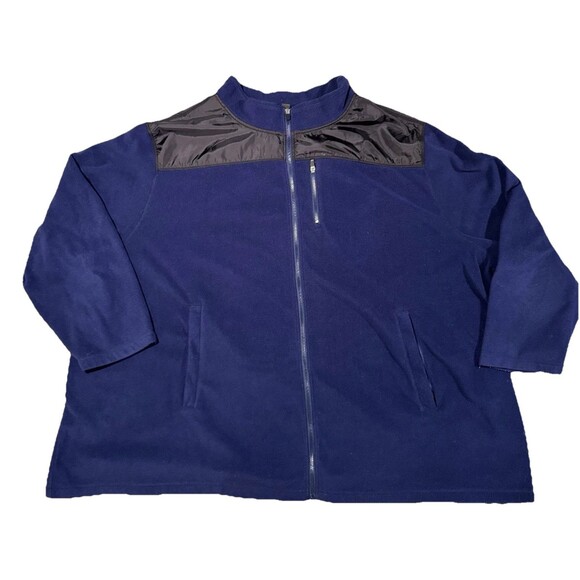 Boulder Creek Trading Co Mens 8XL Big Fleece Jacket Blue Black Full Zip - Picture 1 of 8